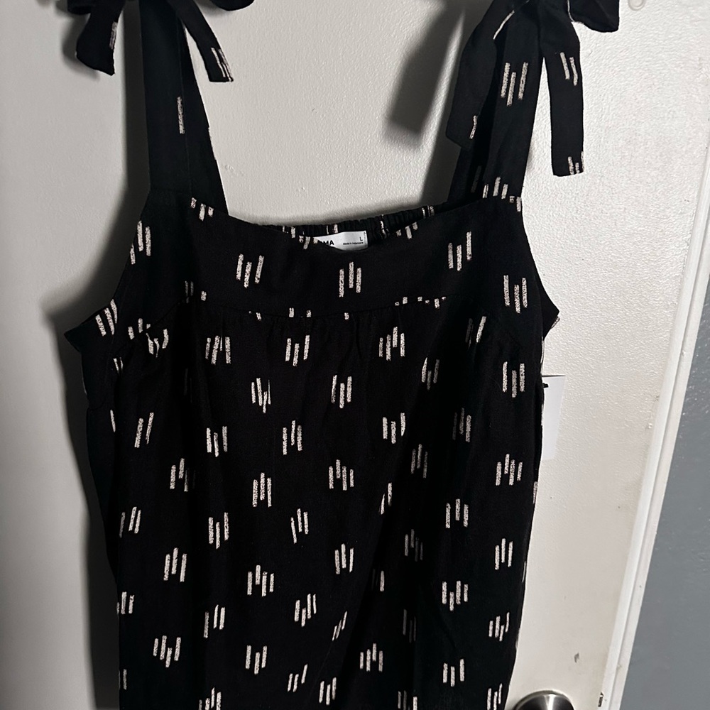 Sonoma Black and White Patterned Tank Top